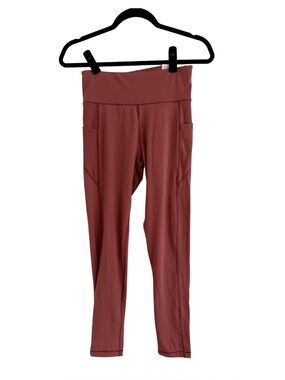 Aeropostale Offline High Waisted Leggings Size M Pink 7/8 Length Pocket Active